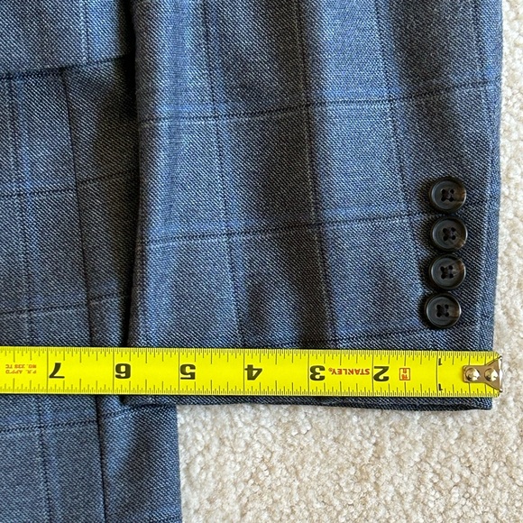 Lauren Ralph Lauren Plaid Blue Silk Wool Blend Sports Coat 44R - Picture 9 of 13
